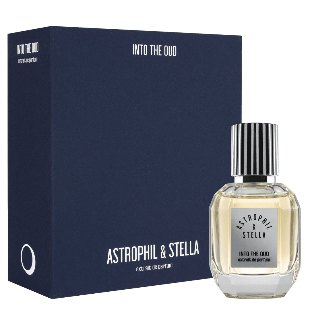 Astrophil & Stella Into The Oud Extrait de Parfum, edle Duftbox mit passendem Flakon im modernen Design, erhältlich bei scent amor