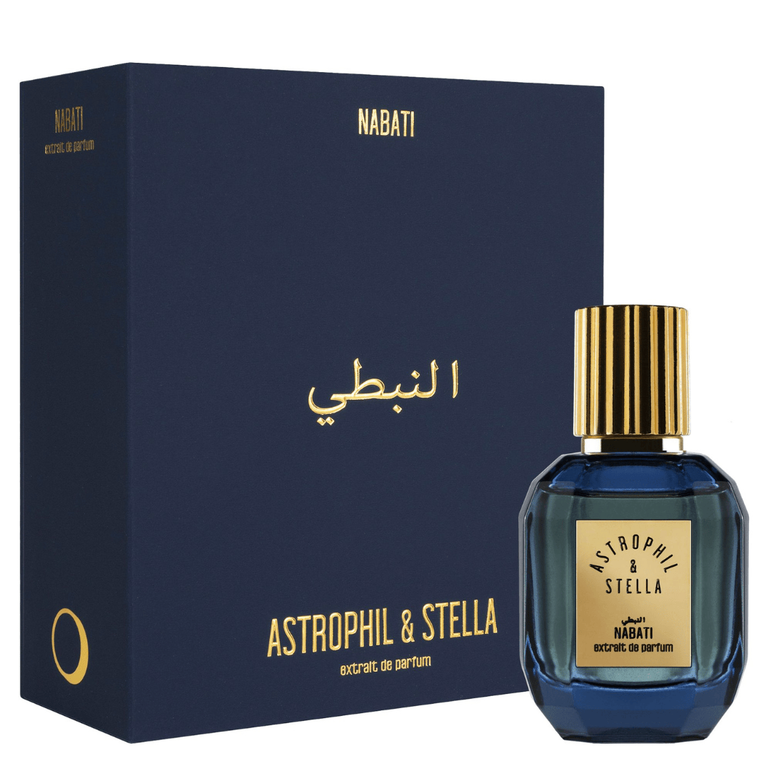Astrophil & Stella Nabati Extrait de Parfum edles Duftset mit blauer Box und goldenem Schriftzug luxuriöser Nischenduft erhältlich bei scent amor