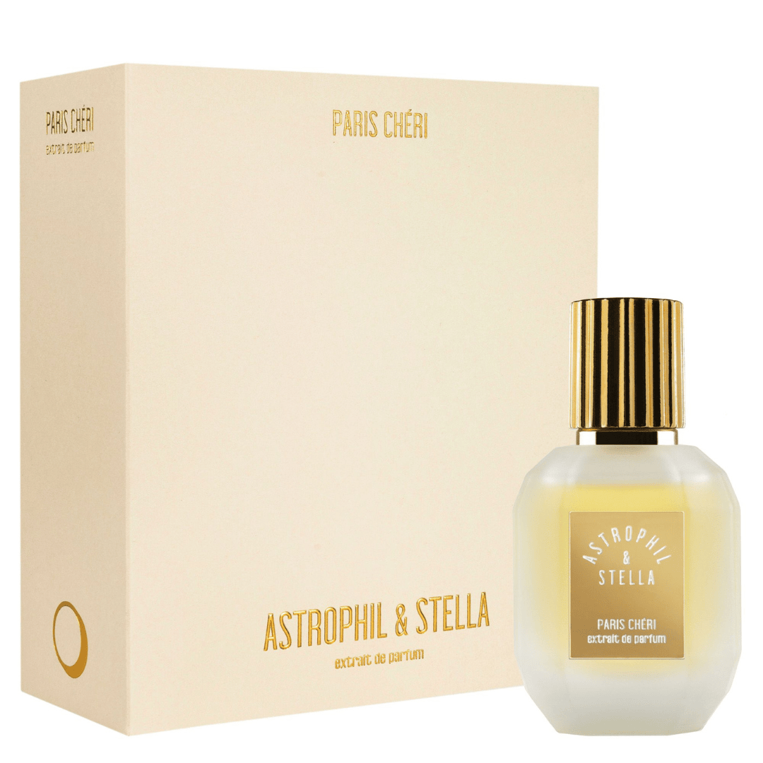 Astrophil & Stella Paris Chéri Extrait de Parfum, Flakon und Box in elegantem Creme-Design, luxuriöser Duft, erhältlich bei scent amor