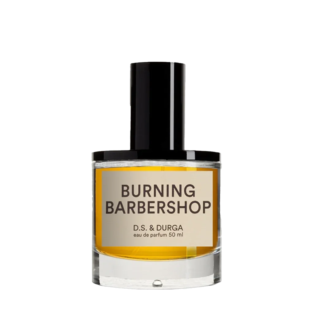 D.S. & Durga BURNING BARBERSHOP Eau de Parfum Flakon freigestellt frontal scent amor