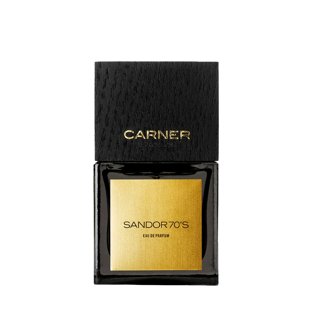 Carner Barcelona Black Collection SANDOR 70s Eau de Parfum Flakon freigestellt frontal scent amor