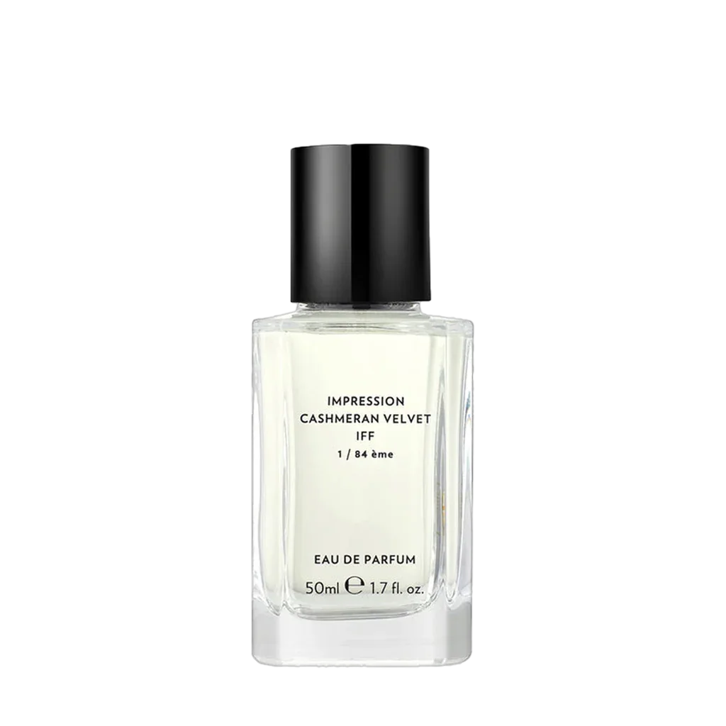 Parfümflakon mit schwarzem Verschluss, "Cashmeran Velvet" von Ostens, 50 ml, Eau de Parfum.