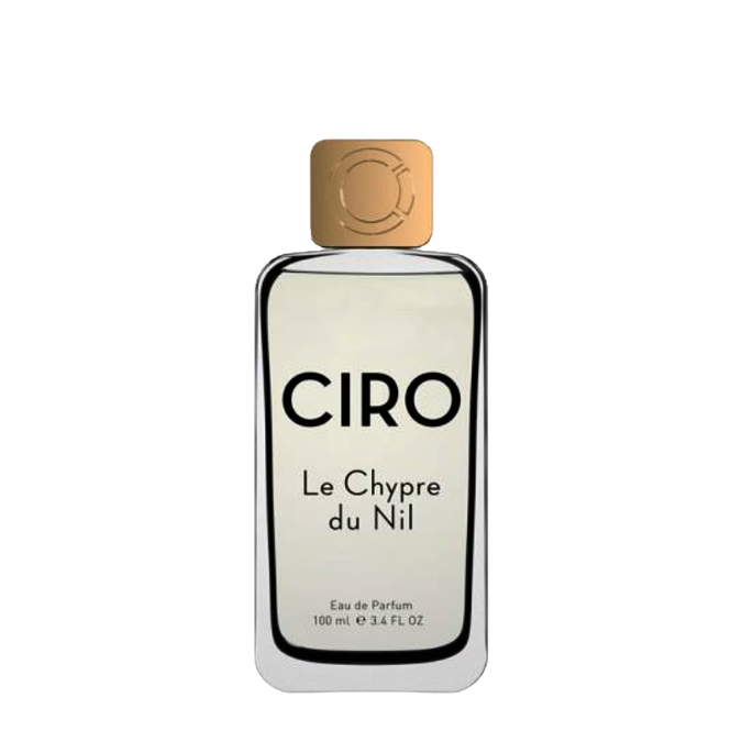 Ciro Le Chypre du Nil Eau de Parfum, eleganter Duftflakon mit klarer Form und goldener Verschlusskappe, frisch und modern interpretiert, erhältlich bei scent amor.