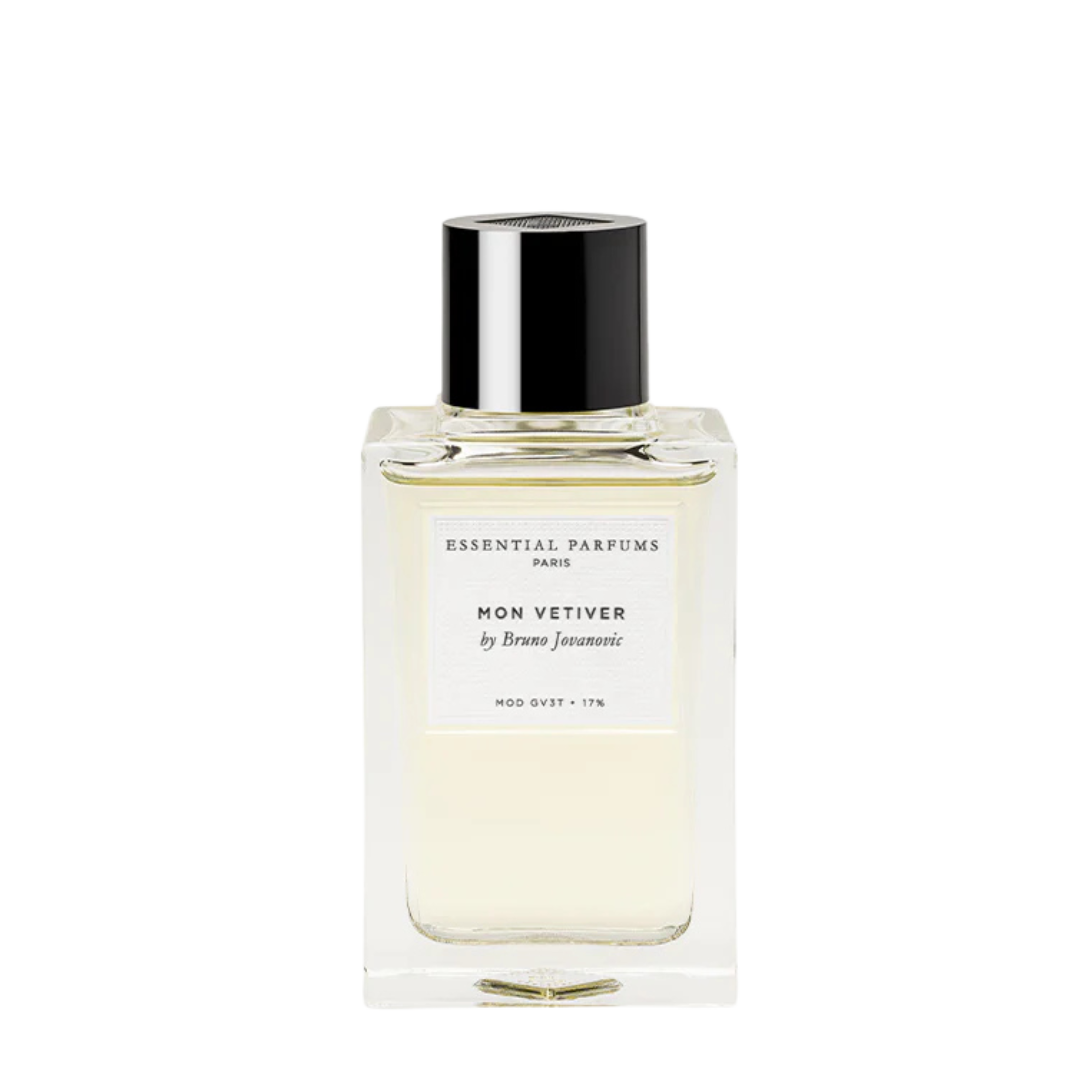 Freigestellter Flakon von Essential Parfums Mon Vetiver Eau de Parfum by Bruno Jovanovic – frischer Nischenduft mit moderner Vetiver-Note bei scent amor entdecken