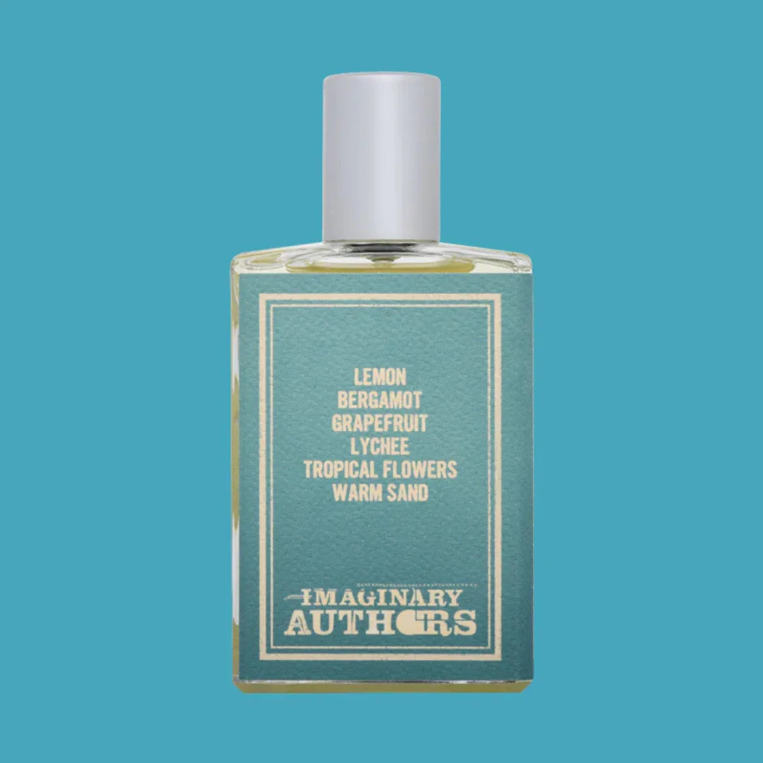 Rückseite des Flakons von Imaginary Authors FALLING INTO THE SEA Eau de Parfum – kunstvoll gestaltetes Parfumdesign für Duftliebhaber bei scent amor