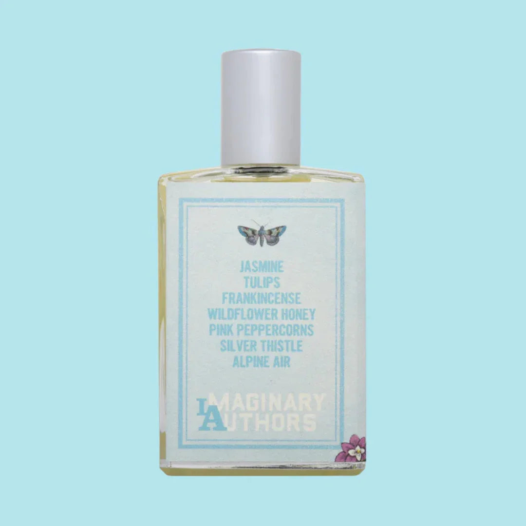 Rückseite des Flakons von Imaginary Authors FOX IN THE FLOWERBED Eau de Parfum – kunstvoll gestaltetes Parfumdesign für Duftliebhaber bei scent amor