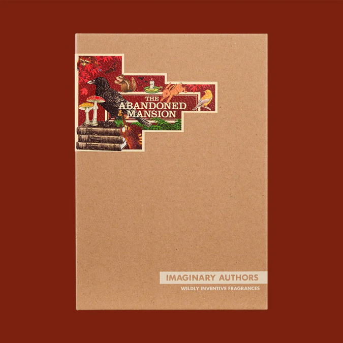 Imaginary Authors The Abandoned Mansion Eau de Parfum, minimalistische Verpackung mit illustrativem Detail, kreativ und hochwertig gestaltet, erhältlich bei scent amor.