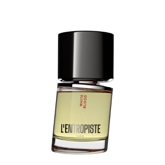 L’Entropiste White Blood Eau de Parfum 50ml, Flakon mit klarer Flüssigkeit und modernem Design, erhältlich bei scent amor.