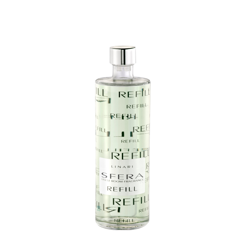 Linari Sfera Diffuser Refill, eleganter Raumduft-Flakon mit klarer Form und modernen Akzenten, stilvoll und hochwertig, erhältlich bei scent amor.
