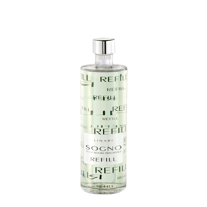 Linari Sogno Diffuser Refill, minimalistischer Nachfüllflakon für Raumduft mit klarer Form, elegant und hochwertig, erhältlich bei scent amor.