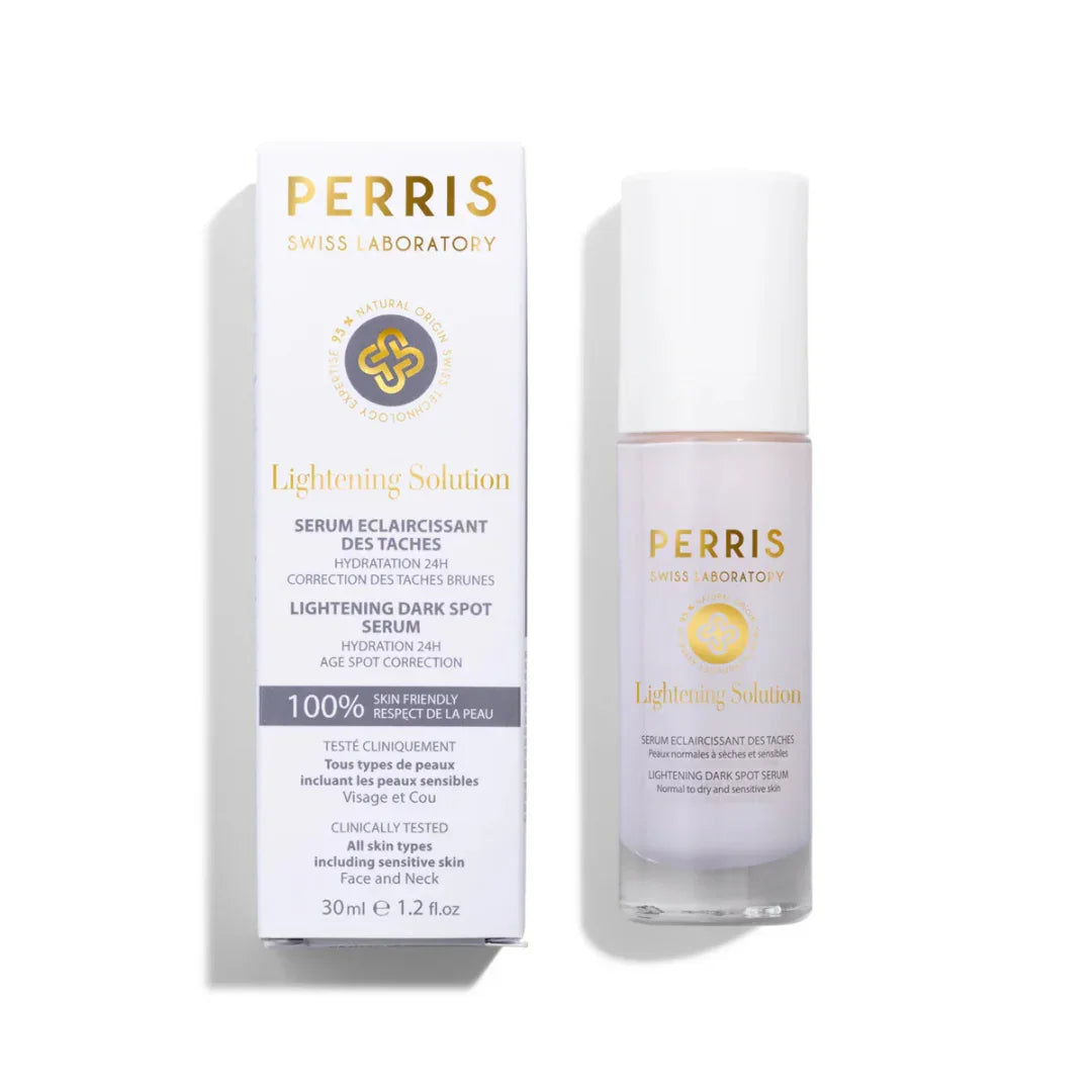 Gezieltes Vitamin-C-Serum gegen dunkle Flecken – Lightening Solution von Perris Swiss jetzt bei scent amor kaufen