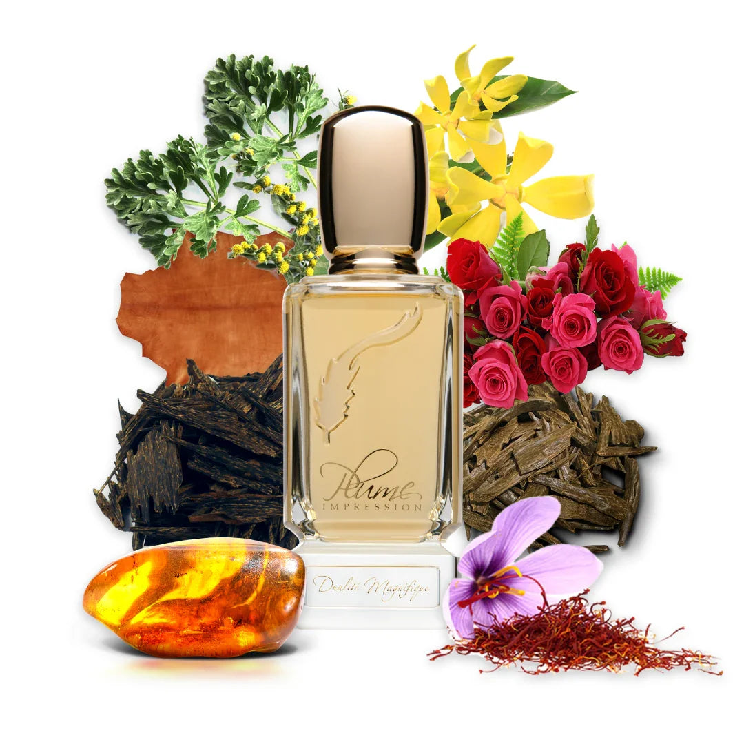 DUALITÉ MAGNIFIQUE – Eau de Parfum von Plume Impression mit Safran, Rose und Ambra online erhältlich bei scent amor