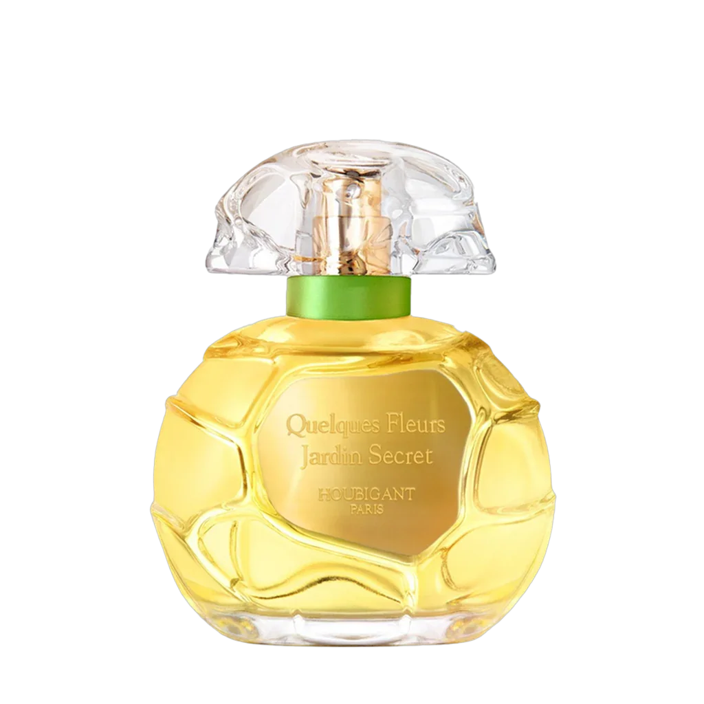 Houbigant Paris QUELQUES FLEURS JARDIN SECRET Eau de Parfum Extrême Flakon freigestellt frontal scent amor