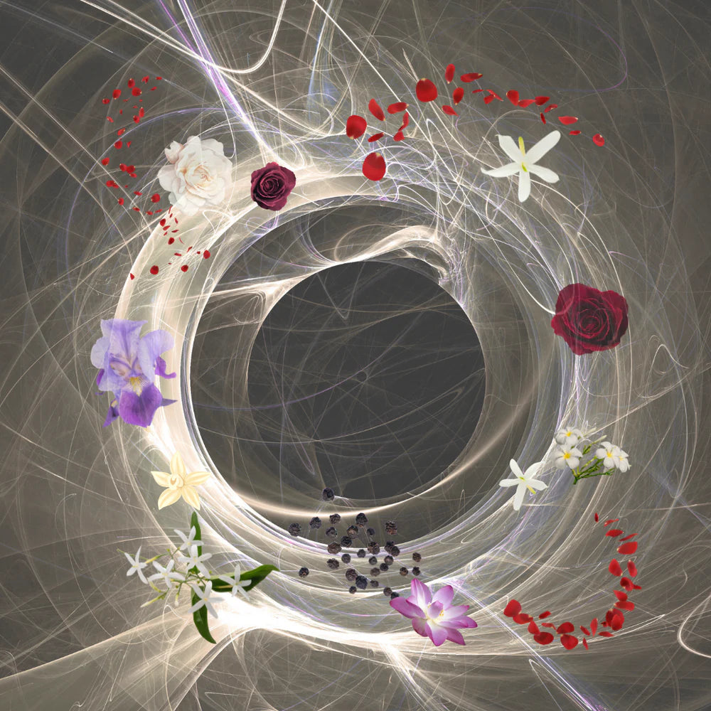 Nebel-Licht Spirale mit Blüten und Gewürzen