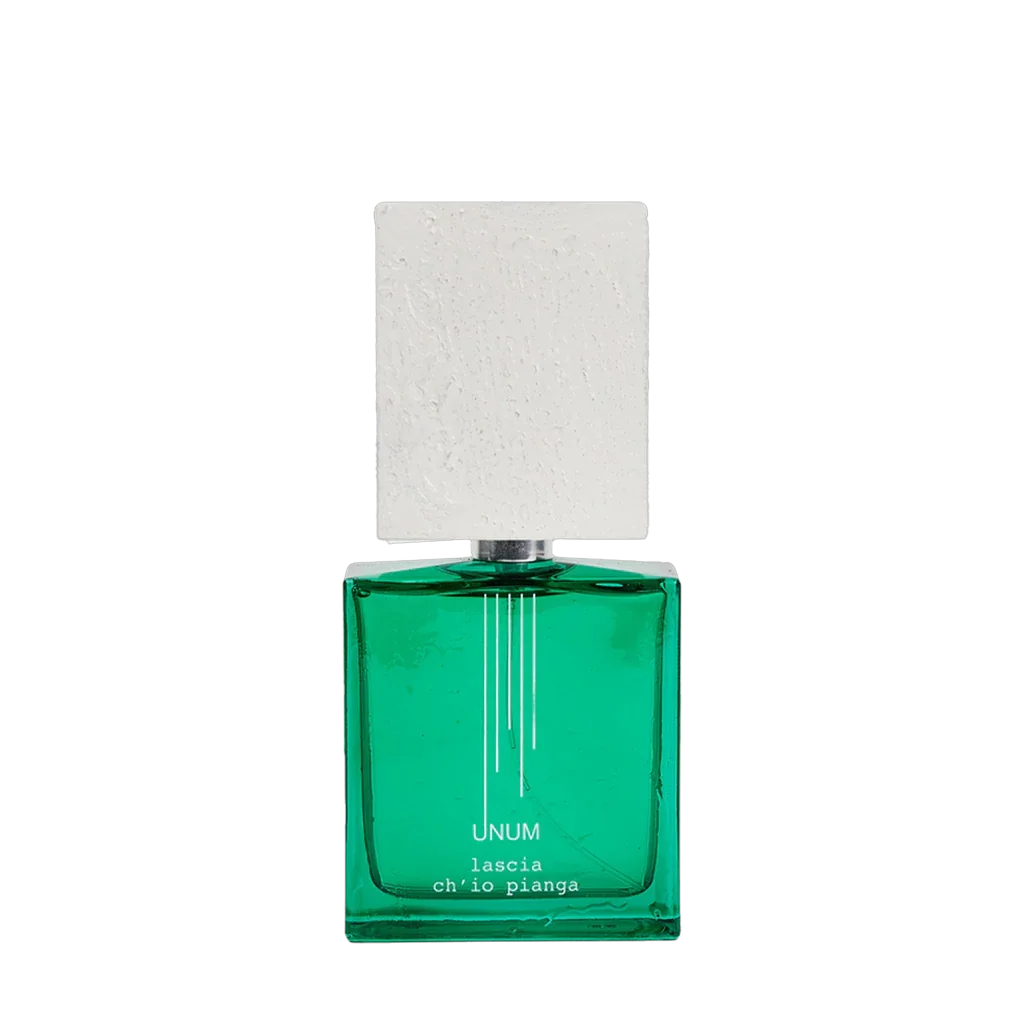 Filippo Sorcinelli UNUM LASCIA CH´IO PIANGA Extrait de Parfum freigestellter Flakon frontal scent amor