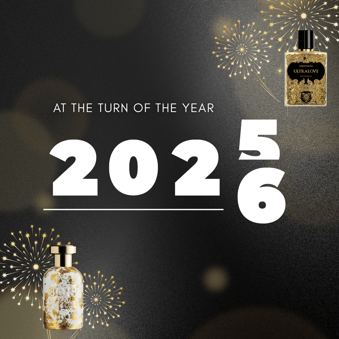 2 Nischenduft Flakon at the turn of the year 2026 bei scent amor vor Feuerwerk