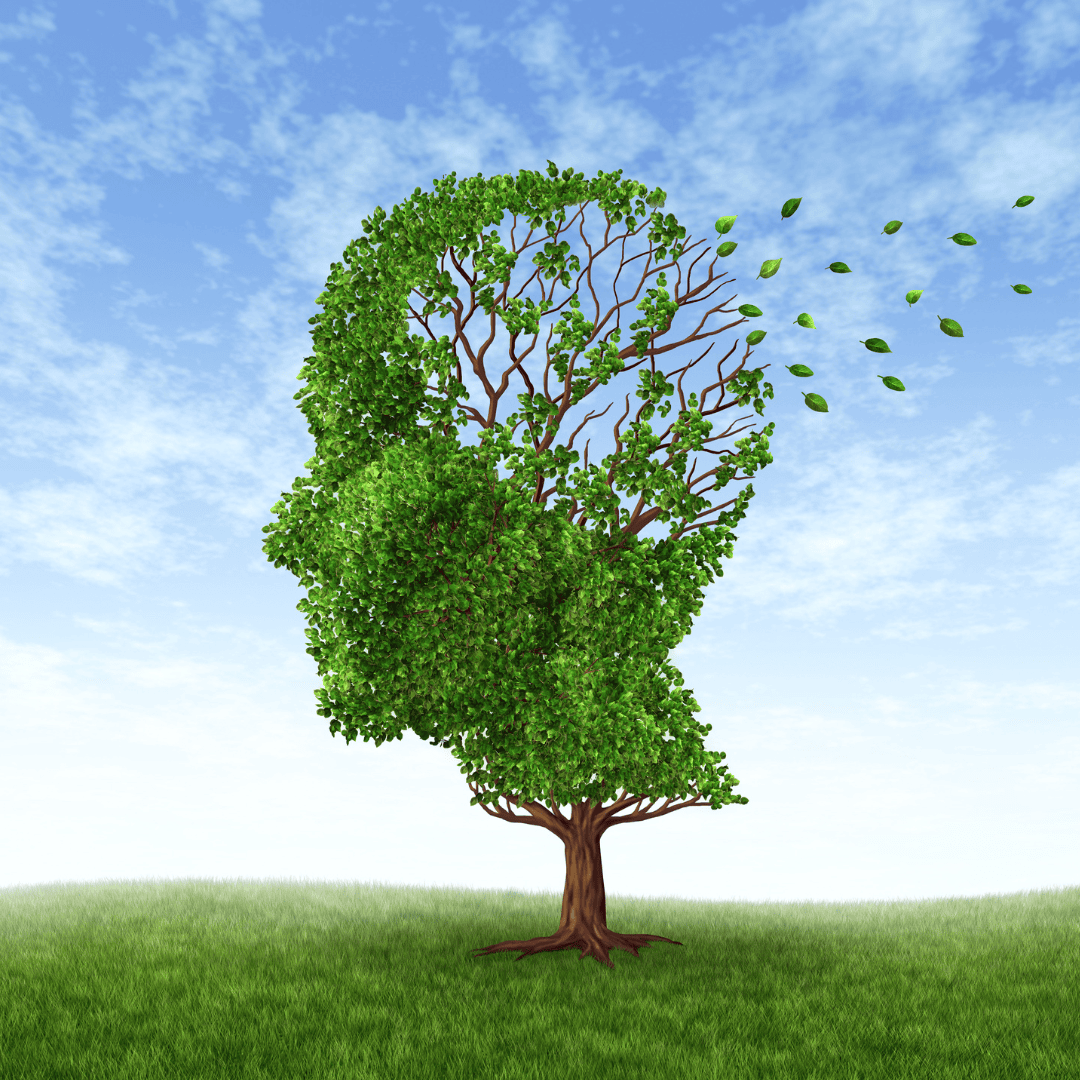 grüner Baum in kopfform - Digital Detox