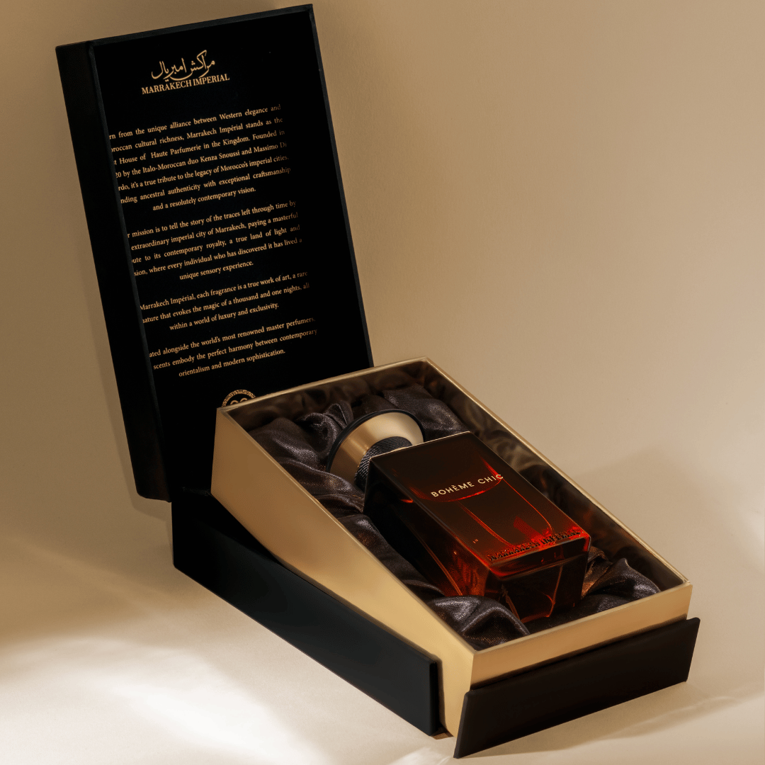 BOHÈME CHIC Marrakech Imperial bei  scent amor Nischenduft Flakon in der Box offen