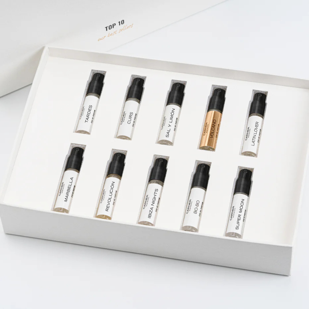 Carner Barcelona Eau de Parfum Discovery Set erhältlich bei scent amor - Duftproben in weisser Box