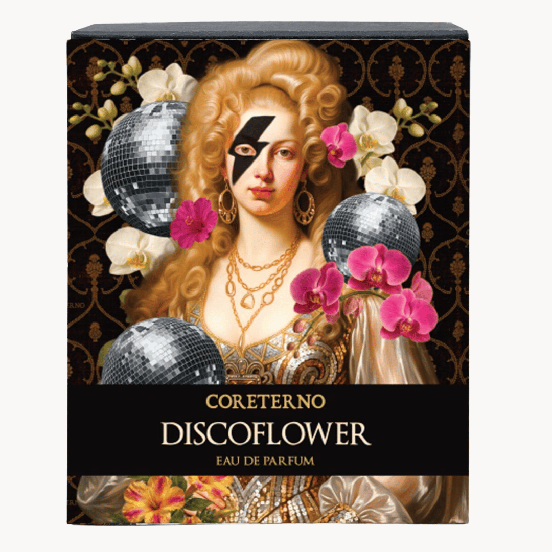 Coreterno DISCOFLOWER Eau de Parfum Frau Diskokugel bei scent amor Nischenduft