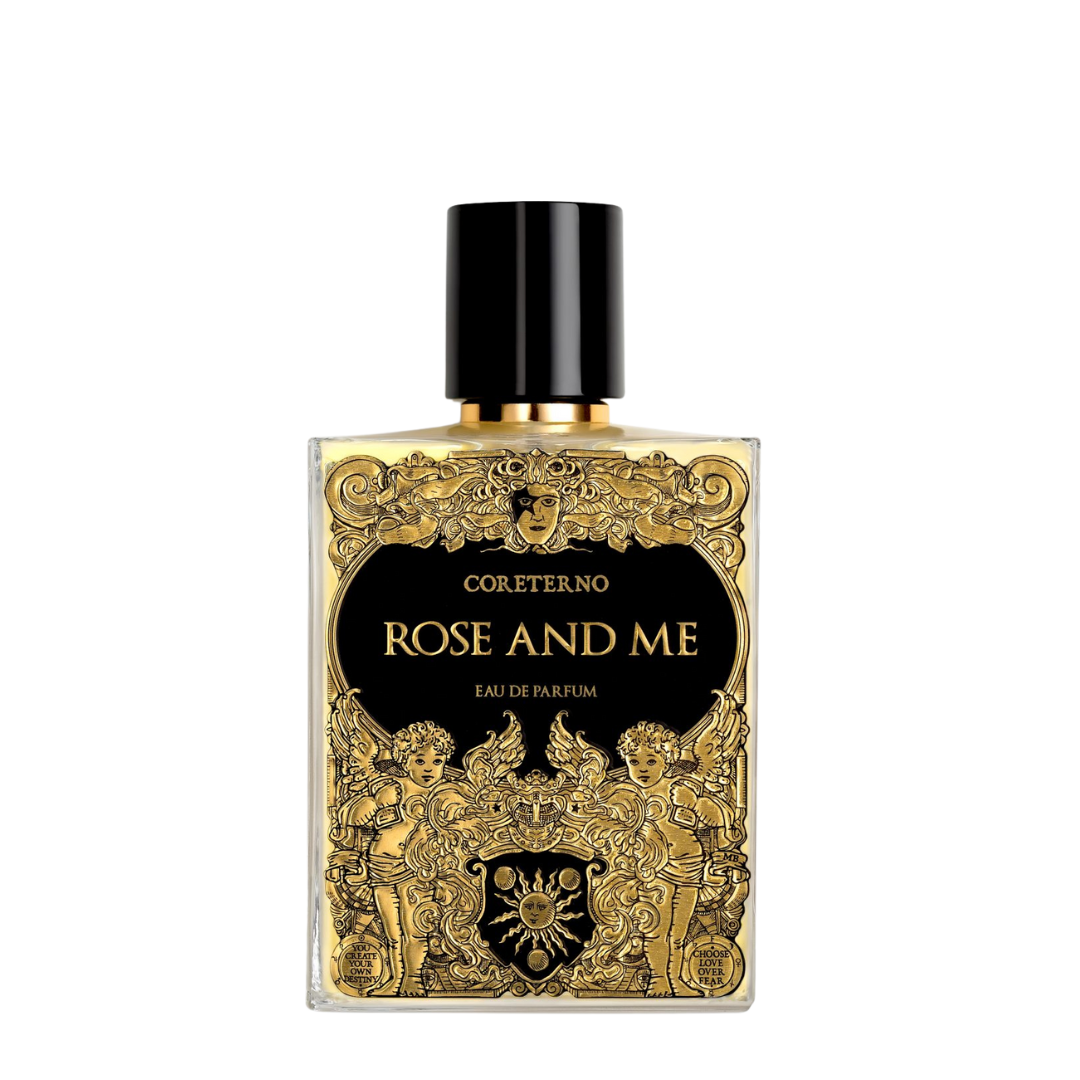 Rose and Me Eau de Parfum von Coreterno - eleganter Nischenduft im kunstvollen Flakon auf transparentem Hintergrund, erhältlich bei scent amor