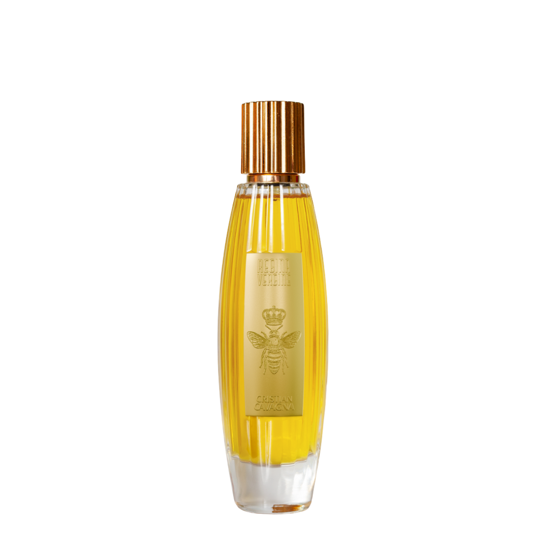 Regina Vergine, Extrait de Parfum von Christian Cavagna, luxuriös und ausdrucksstark - von scent amor präsentiert, gezeigt auf transparentem Hintergrund