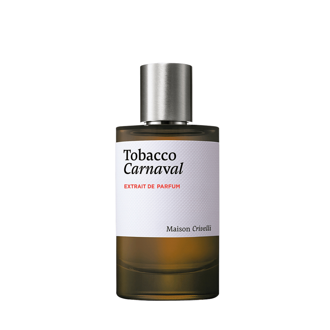 Maison Crivelli TOBACCO CARNAVAL Extrait de Parfum Flakon Nischenduft braunes Glas präsentiert bei scent amor Deinem Fachmann für feine Nischenparfums kuratiert von Georg R. Wuchsa