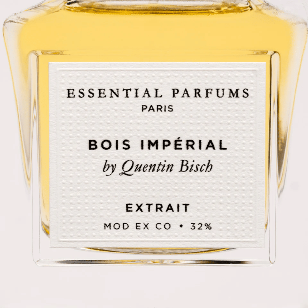 Essential Parfums Bois Imperial von Quentin Bisch bei scent amor Etikett Detail 