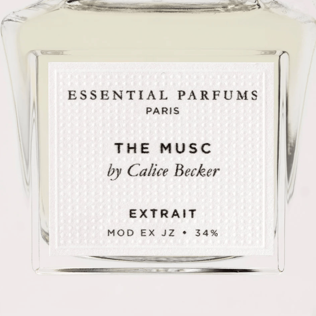Essential Parfums The Musc EXTRAIT by Calice Becker Nischenduft bei scent amor Detail Etikett