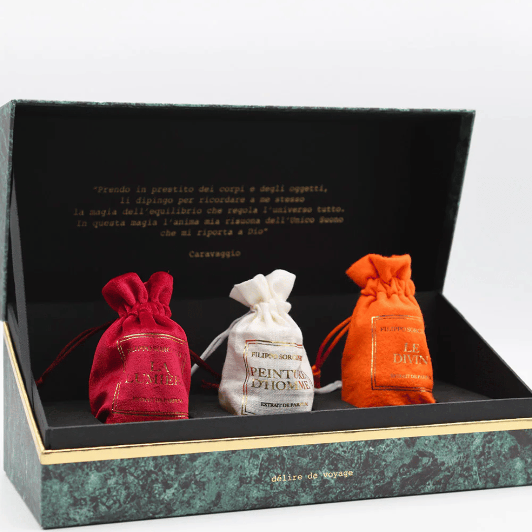 Filippo Sorcinelli – UNICO SUONO – Extrait de Parfum in der Box mit Stoffsäckchen bei scent amor