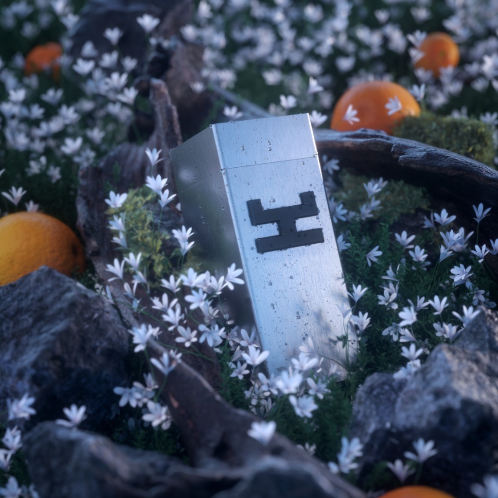 Caelum Eau de Parfum von Hemcael - luxuriöser Nischenduft im minimalistischen Flakon zwischen Blumen, Ästen und Orangen, erhältlich bei scent amor