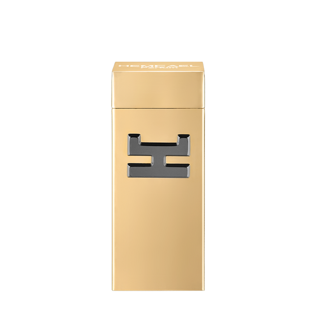 Raris Eau de Parfum von Hemcael - luxuriöser Nischenduft im goldenen Flakon auf transparentem Hintergrund, erhältlich bei scent amor