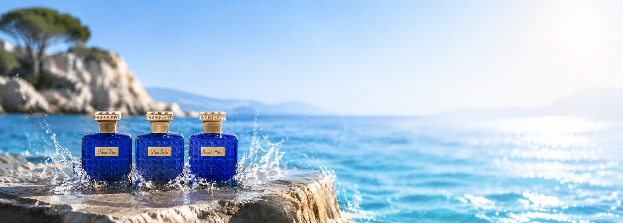 Houbigant Cote Azur scent amor Neroli Bleu Salin Santal Mistral new