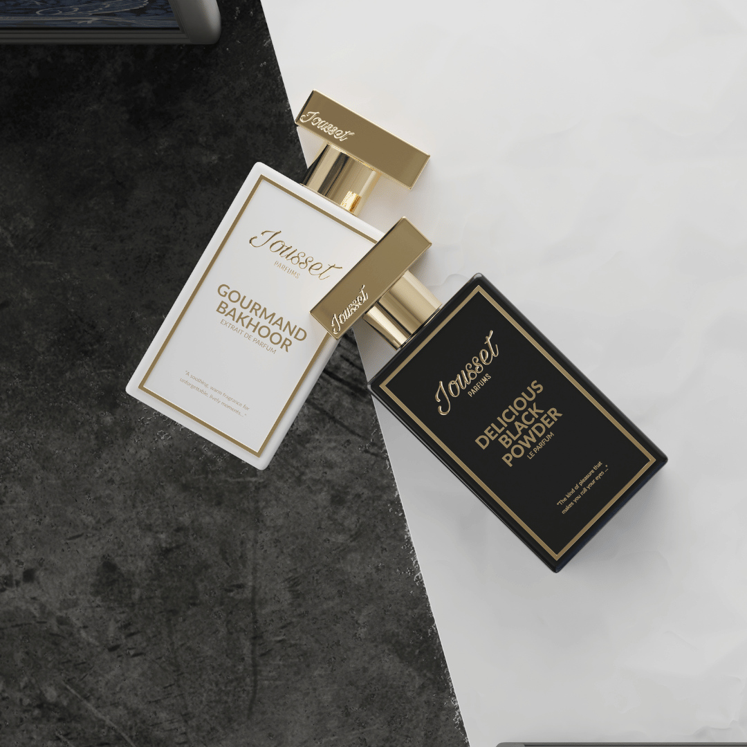 2 Flakons Nischendüfte von Jousset Gourmand Bakhoor und Jousset Delicious Black Powder bei scent amor