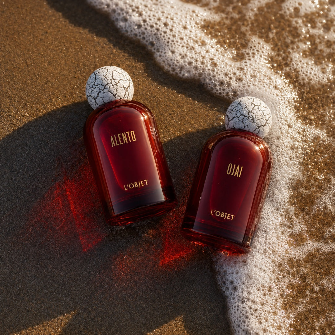L’OBJET ALENTO Eau de Parfum am Strand in der Gischt der Wellen 