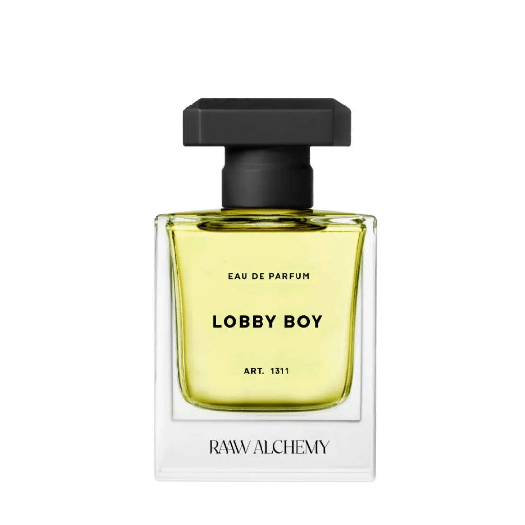 LOBBY BOY Eau de Parfum, EdP RAAW ALCHEMY Flakon Nischenduft freigestellt bei scent amor deinem Fachmann für Nischendüfte und feine Nischenparfums.