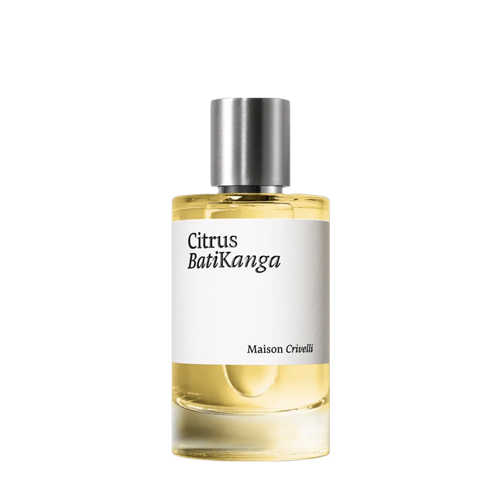 freigestellter Flakon des Nischenduftes Citrus BatiKanga von Maison Crivelli aus Frankreich