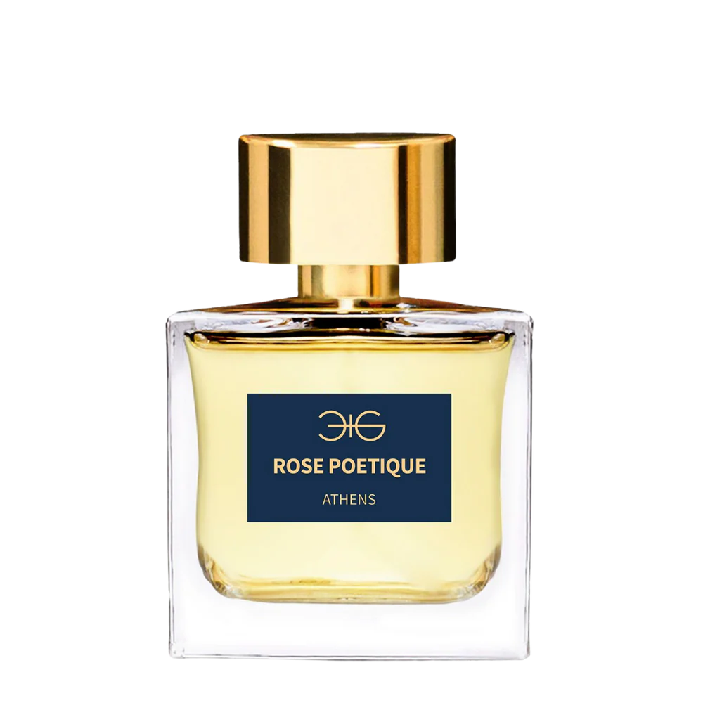 freigestellter Flakon des Nischenparfums Rose Poetique von Manos Gerakinis aus Athen