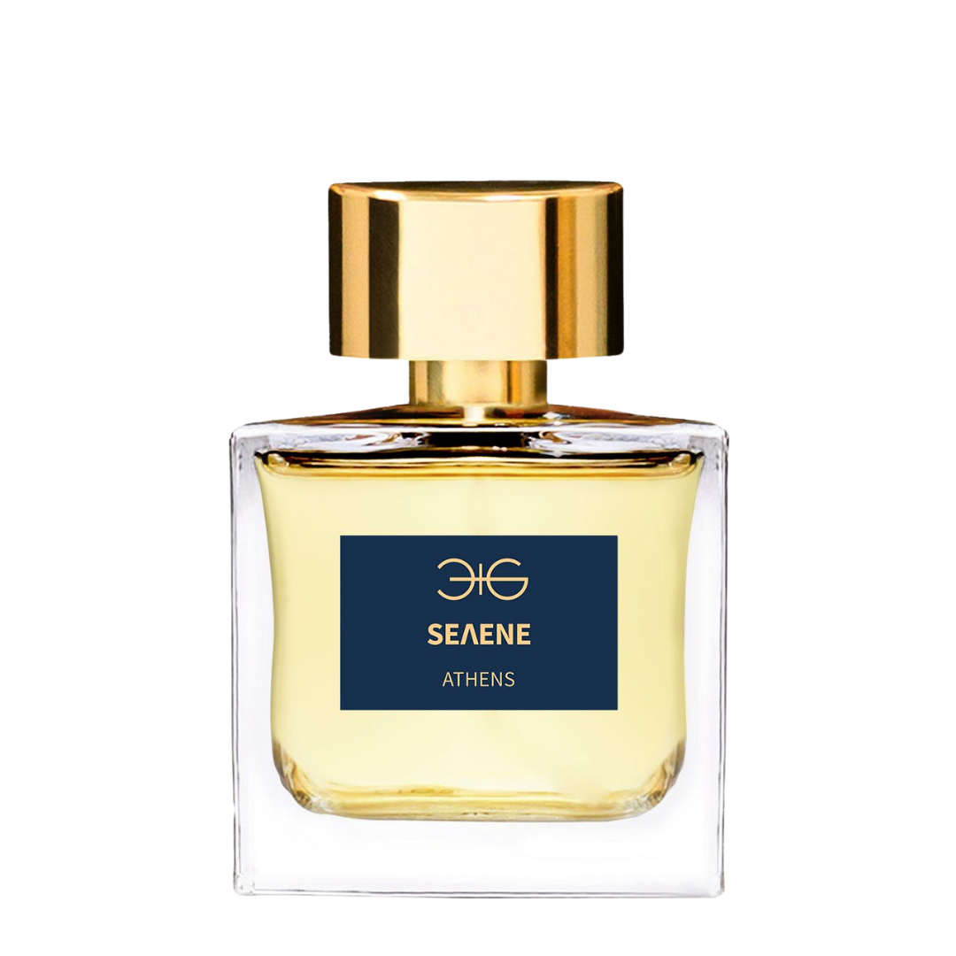 Freigestellter Flakon von Selene Eau de Parfum bei scent amor - Luxuriöser Nischenduft von Manos Gerakinis auf transparentem Hintergrund
