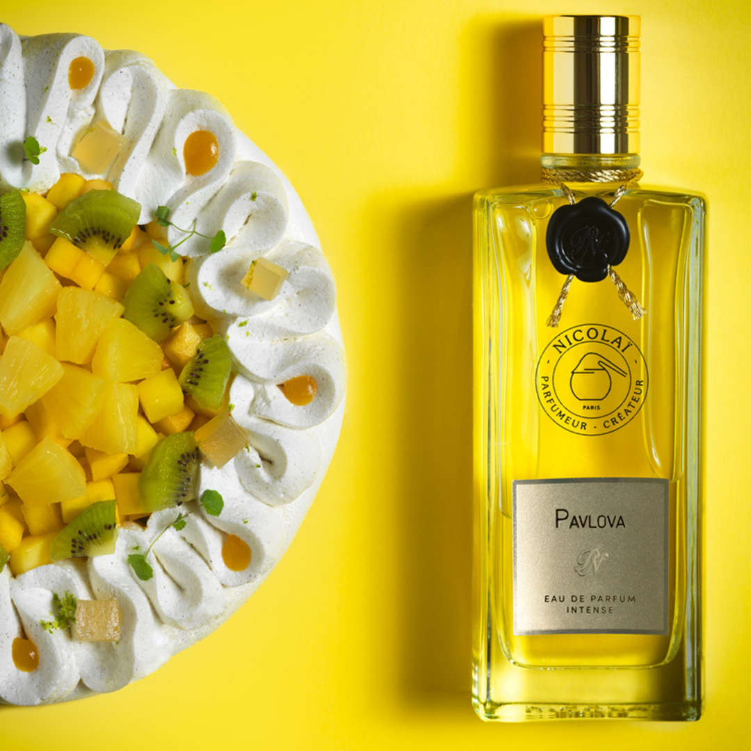 Nicolaï Gourmand Collection PAVLOVA Eau de Parfum Intense Mood Flakon mit Obsttorte scent amor