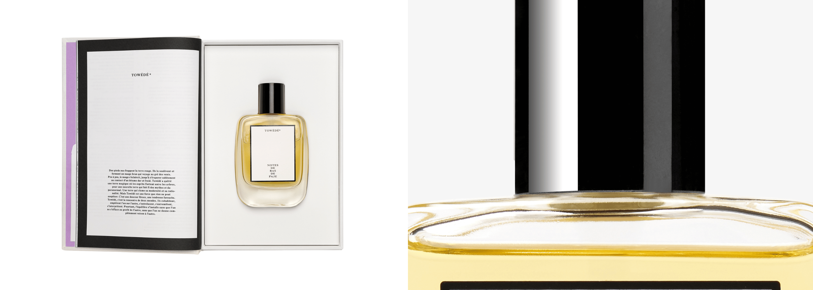 NOTES DE BAS DE PAJE Nischenduft Flakondetail und Nischenparfum TOWEDE im Buch