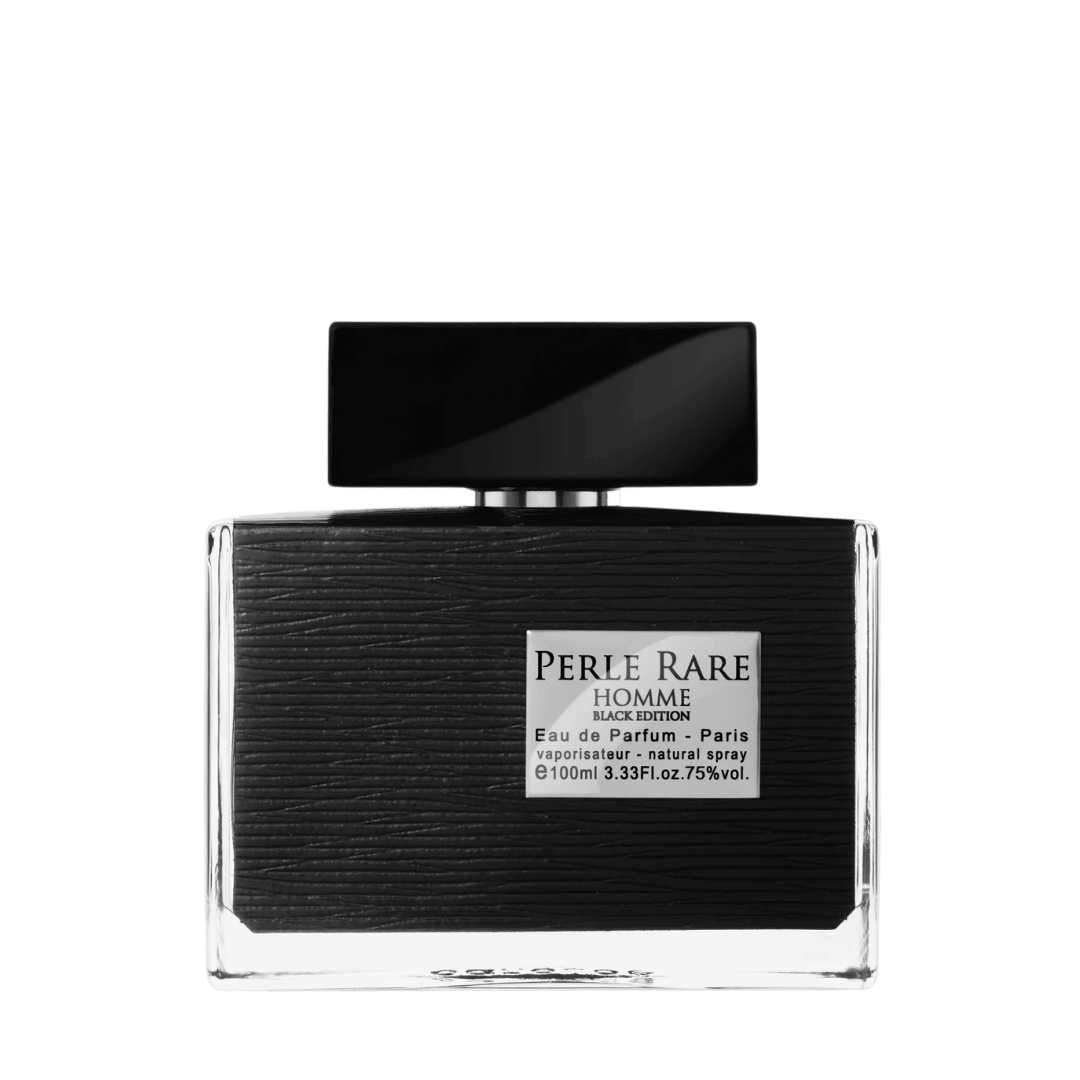 Panouge Paris PERLE RARE HOMME BLACK Eau de Parfum Flakon Nischenduft freigestellt bei scent amor Fachmann für feine Nischenparfums kuratiert von Georg R. Wuchsa