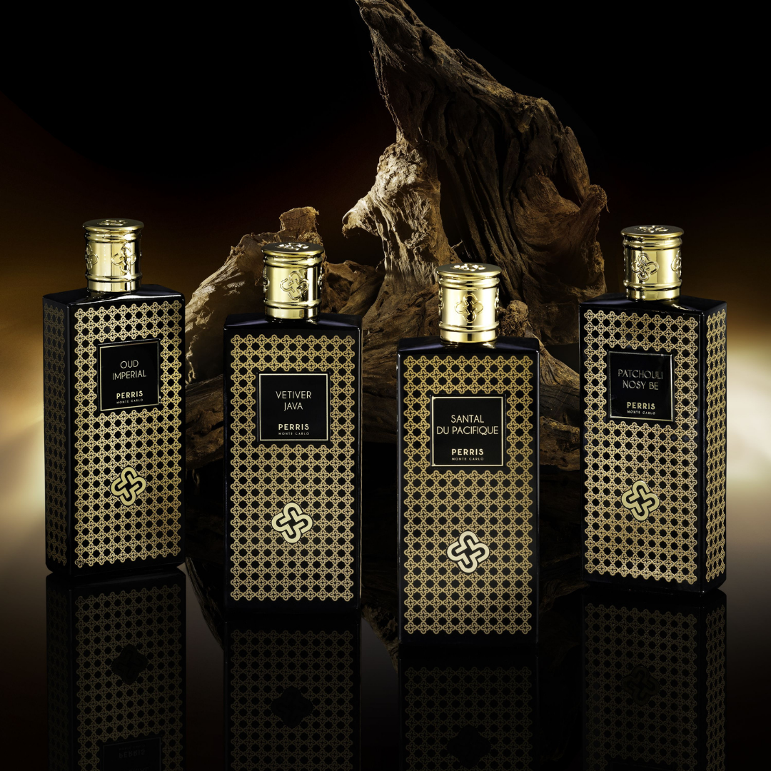 Perris Monte Carlo PATCHOULI NOSY BE Eau de Parfum Mood Flakons Black Collection vor Baumstück scent amor