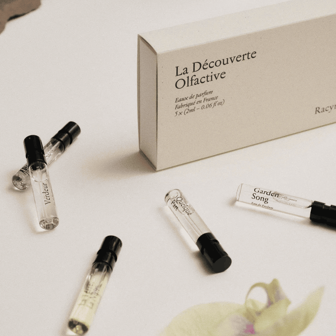 Racyne Discovery Set La Decouverte Olfactive offen mit vials bei scent amor Fachmann für Nischenduft