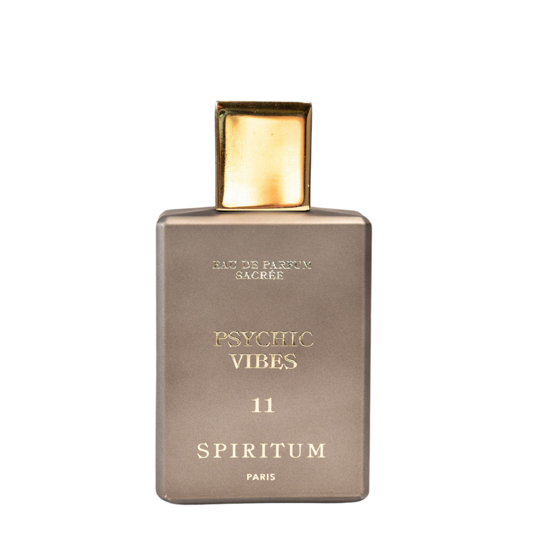 Freigestellter Flakon von Spiritum Paris PSYCHIC VIBES Eau de Parfum mit goldenem Deckel - jetzt bei scent amor entdecken