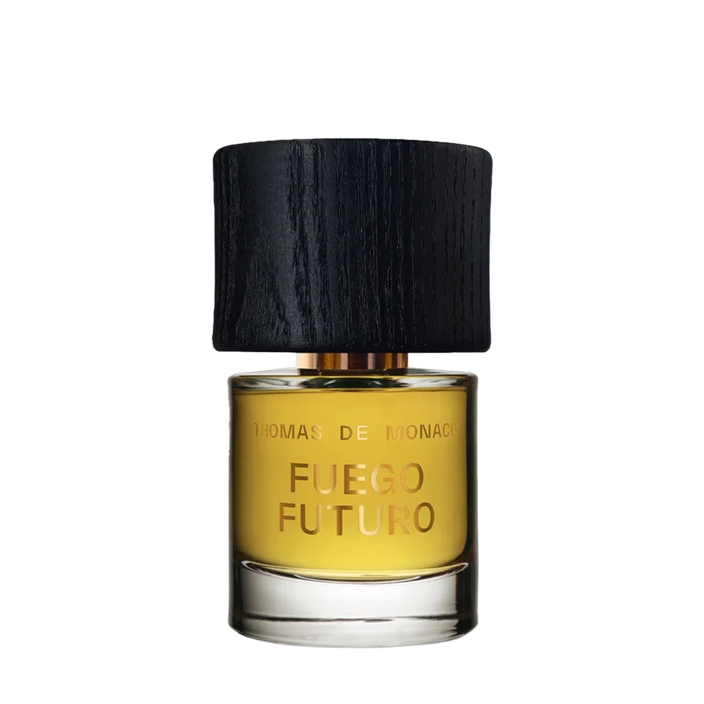 Thomas De Monaco Fuego Futuro Flakon auf transparentem Hintergrund- luxuriöses Eau de Parfum erhältlich bei scent amor