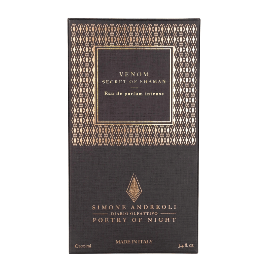 VENOM Secret of Shaman Nischenduftflakon bei scent amor von Simone Andreoli Umverpackung