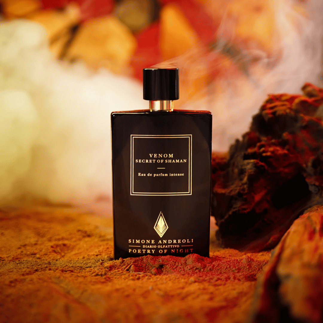 VENOM Secret of Shaman Nischenduftflakon scent amor von Simone Andreoli im roten Sand 