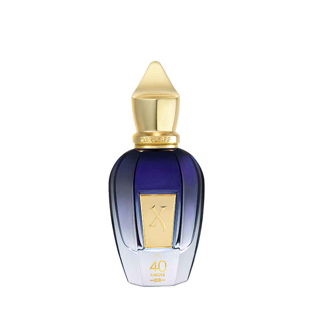 Freigestellter Flakon von Xerjoff 40 Knots Eau de Parfum – ein maritim-frischer Nischenduft aus der Join the Club-Kollektion, dynamisch und elegant, jetzt bei scent amor entdecken