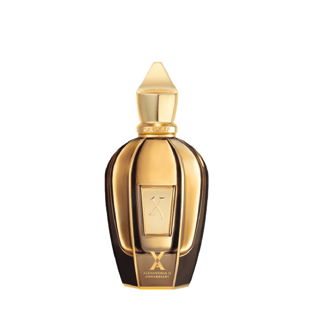Freigestellter Flakon von Xerjoff Alexandria II Anniversary Eau de Parfum – ein majestätischer Nischenduft aus der Oud Stars-Kollektion mit opulenter Oud-Komposition, jetzt bei scent amor entdecken